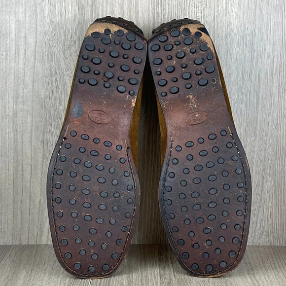 Faconnable Shoes Mens Size 7/40 Moccasin Slip On Driving Loafers Suede Brown - Picture 9 of 11